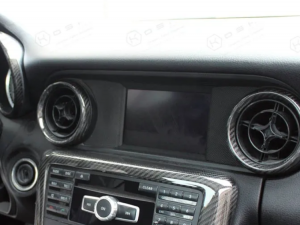 Mercedes Benz SLK Interior Air Vent Circle Cover Kit  - Carbon Fiber - R172